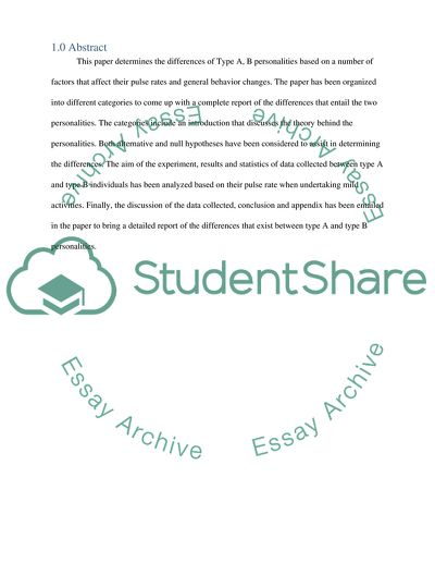 Type A and B personality theory