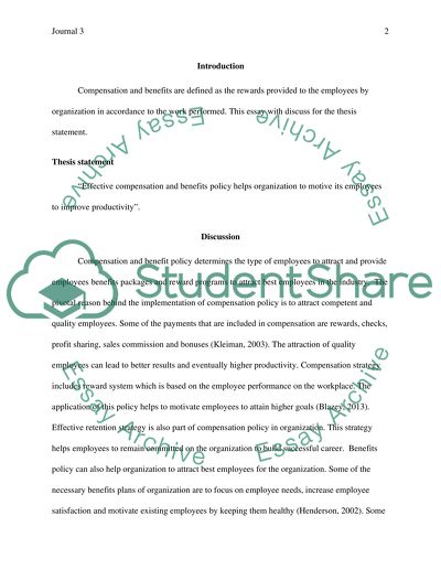 Effective Compensation and Benefits Policy Helps Organization to Motive Its Employees