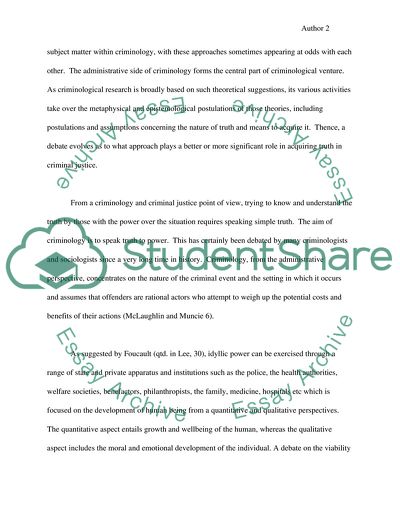 To What Extent Administrative or Cultural Criminology Is Able to Speak Truth to Power