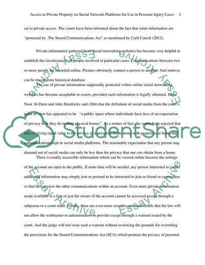 Access to Private Property on Social Network Platforms