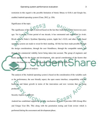 The Design of an Operating System Performance Evaluation and Analysis