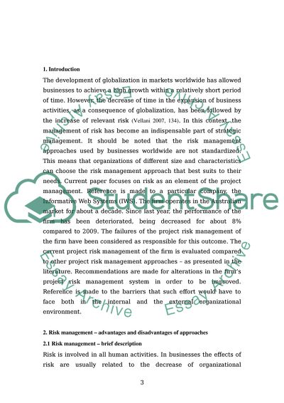 Contemporary Approaches to Project Risk Management