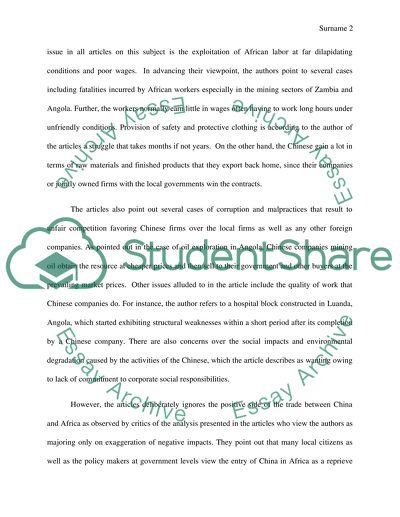 The Chinese Business Interests in Africa