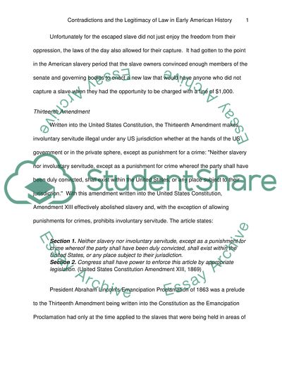 Contradictions and the Legitimacy of Law in Early American History