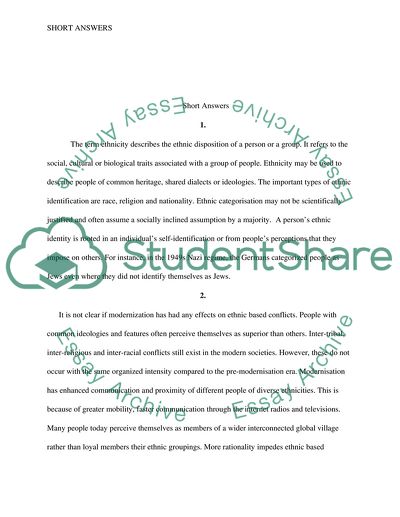 Types of Ethnic Identification