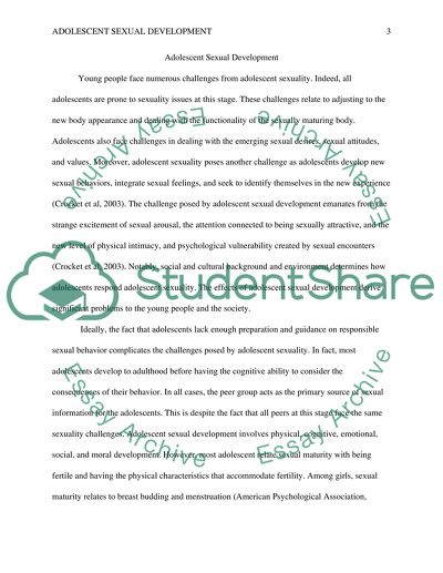 Adolescent Sexual Development