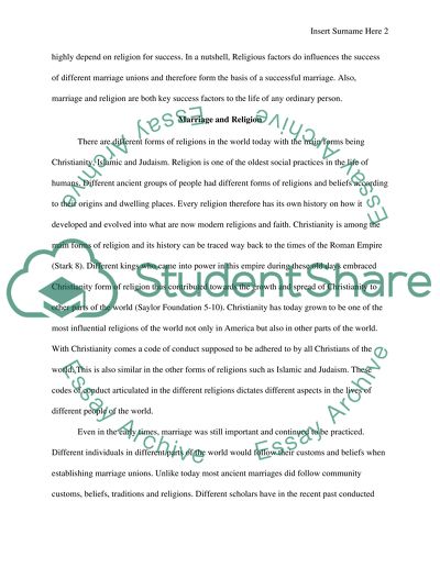 Marriage and Religion