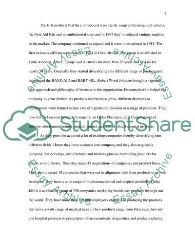 Johnson & Johnson Corporation as a Global American Medical Device