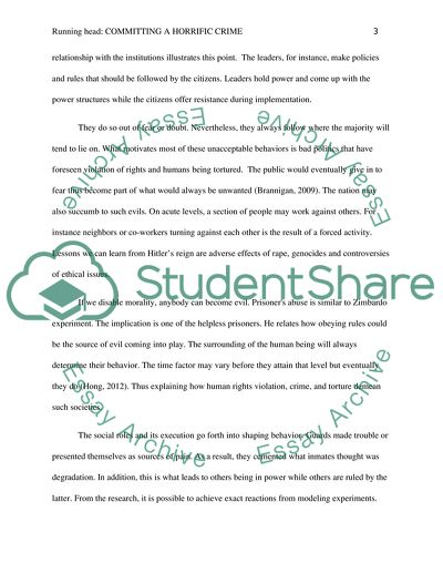 Committing a Horrific Crime