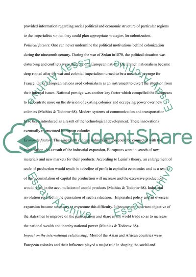 Creation of Overseas Empires in the Late 19th Century