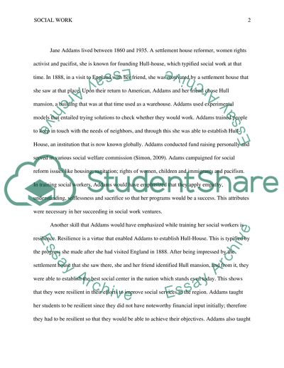 Notable social work figureheads