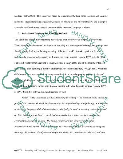 Learning and Teaching Grammar in a Second Language