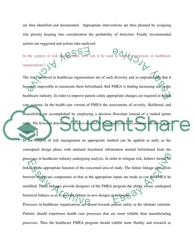 Is it Necessary to Conduct a Failure Mode and Effects Analysis in Health Care