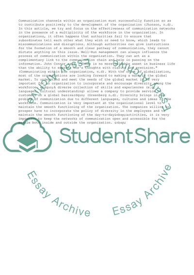 Communication in Organizations: Networks and the Employees