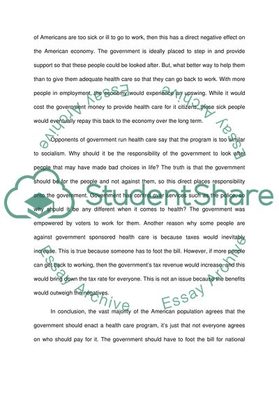 Why Government-Run Health Care Should Be Enabled