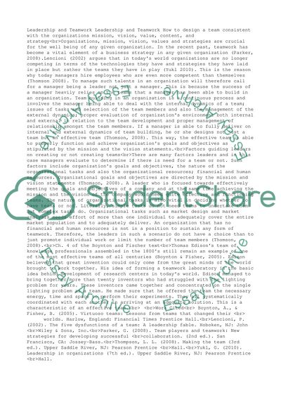 Foundations of Teams and Teamwork