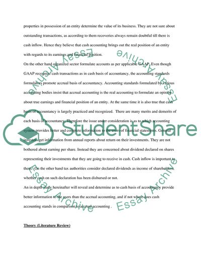 Cash Accounting vs. Accounting