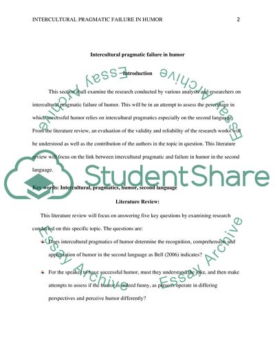 Intercultural Pragmatic Failure in Humor