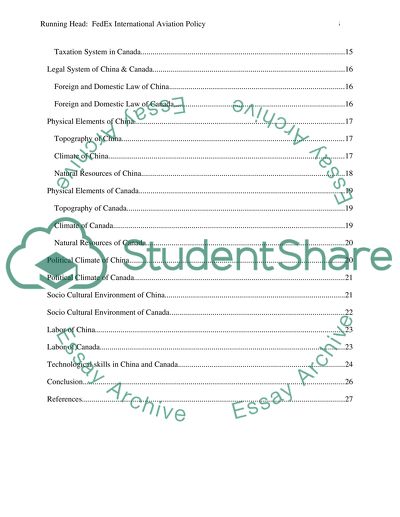 FedEx International Aviation Policy