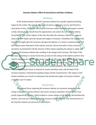 Effects of External Forces and Future of the Industry