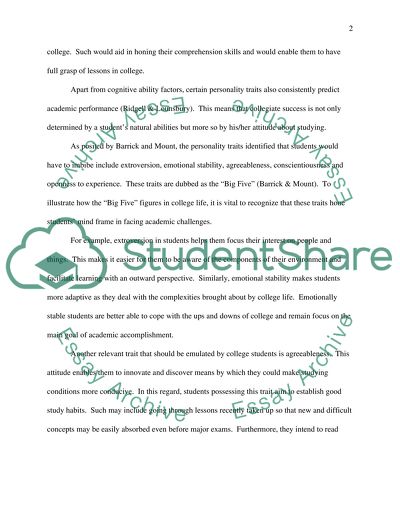 Ensuring Collegiate Success