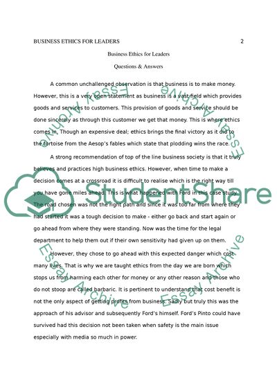 Reflection Paper: Module 2 (Business Ethics for Leaders course)