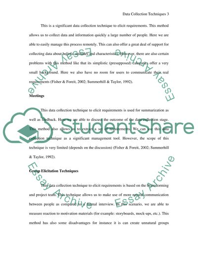 Data Collection Techniques to Elicit Requirements