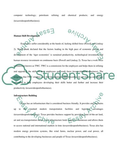 State of Texas economic