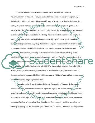 Gay and Lesbian Discrimination and Inequality