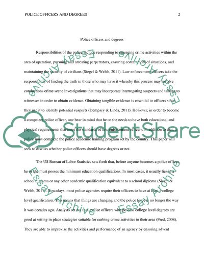 Police Officers and Degrees