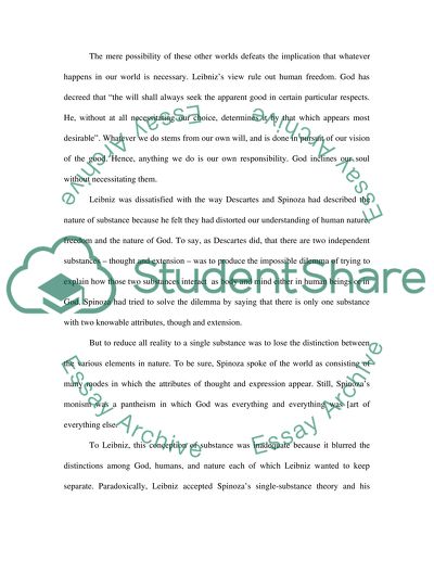 Leibnizs Conception of Substance