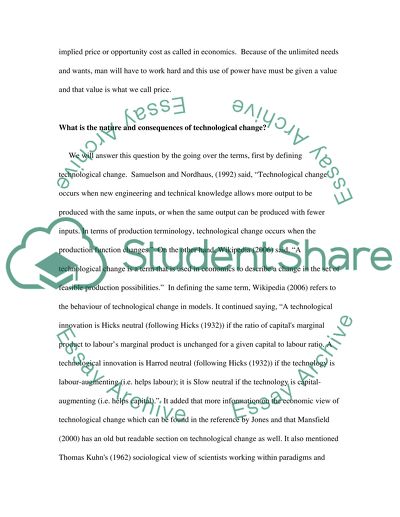 How Well Does Economic Theory Describe the Nature And Consequences of Technological Change