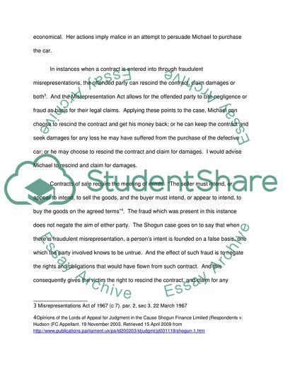 The Law on Misrepresentation