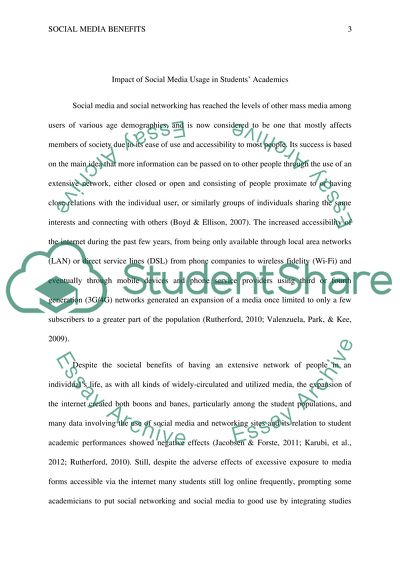 impact of social media in education essay