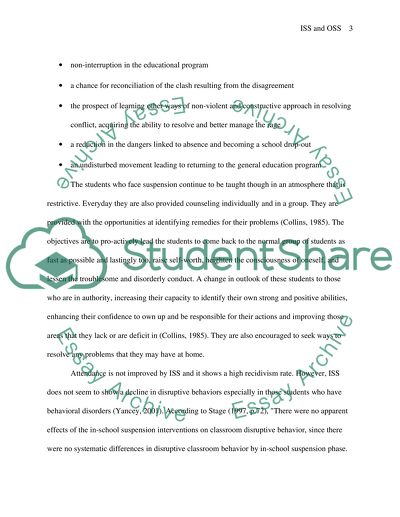 In-school Suspension and Off-school Suspension