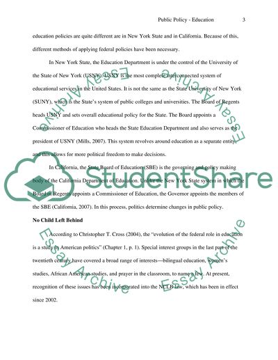 Influence of Public Policy on Education