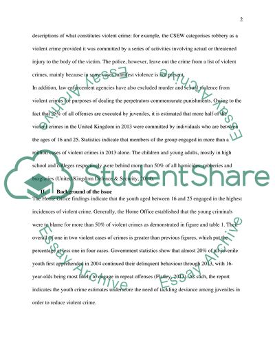 Statistics on Violent Crime Among UK Youth (2013)