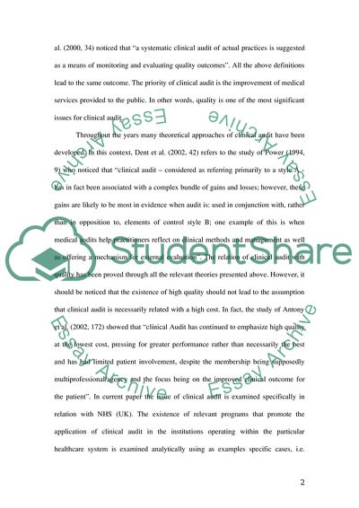 The Professional, Legal and Ethical Perspectives of Clinical Audit