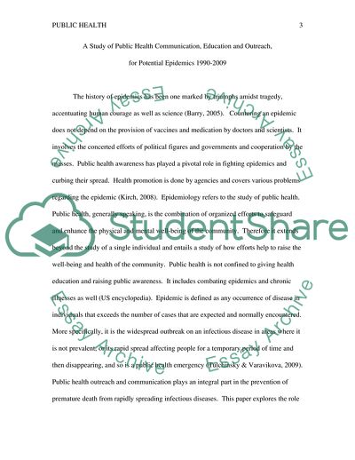 Public Health Communication, Education for Potential Epidemics