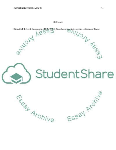 Social Learning and Cognition - Aggressive Behavior