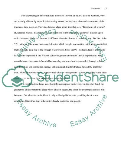 What can the mind bear Effect of time and distance on the memories of disasters