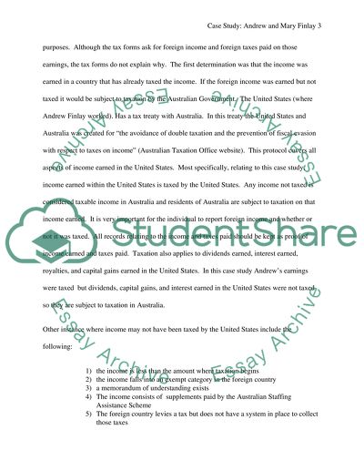 Australia Taxation Law: Andrew and Mary Finlay Case