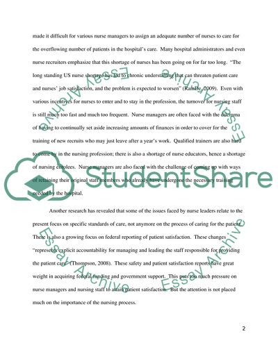 Issues as a Nurse Manager: A Comparison of Two Case Studies