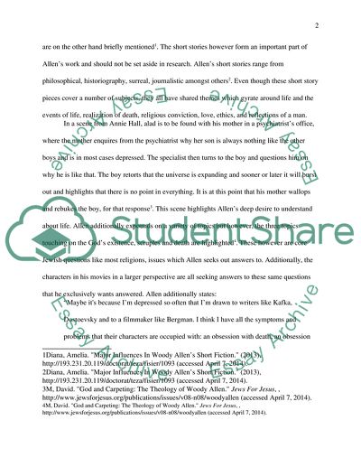 Jewish Influence in the Works of Woody Allen