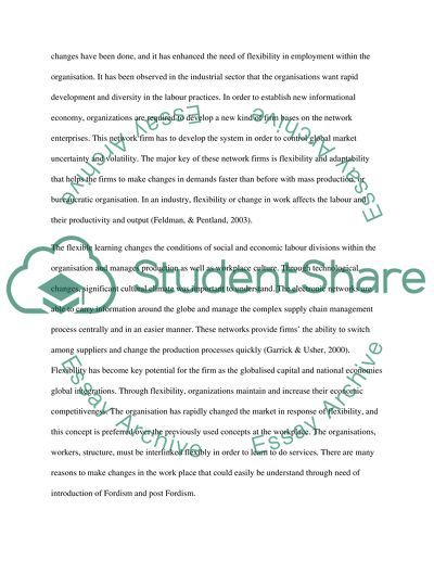 Globalisation, Flexibility and New Work Management Practices