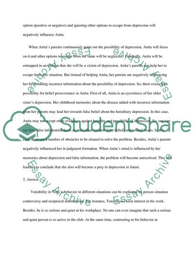 Analysis of Psychology Case