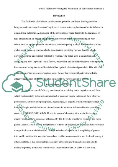 Preventing Learners from Realising their Educational Potential