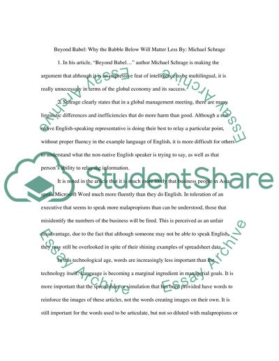 Summary and paraphrase of Buckleys article