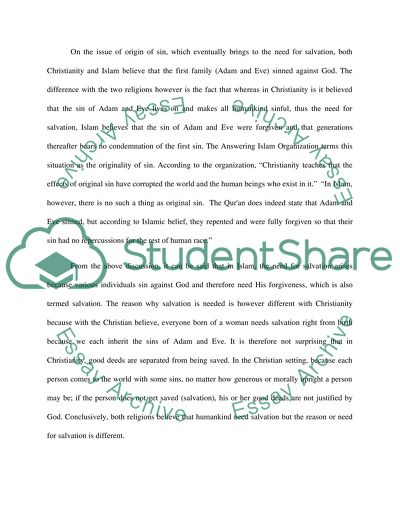 Salvation In Islam As Against Salvation In Christianity