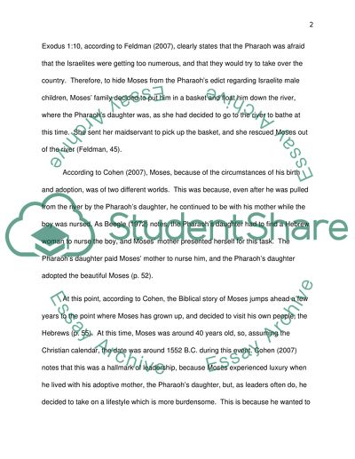 The Life of Moses from Birth until the Parting of the Red Sea